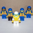 Lot of 5 Lego Coast Guard City Minifig Mini Figures w/Helmets & Access.