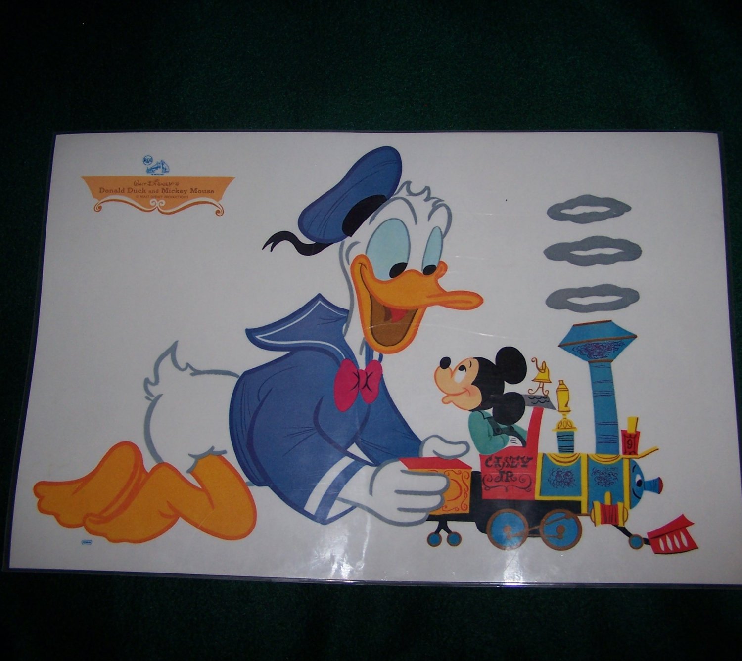 VINTAGE 1964 DISNEY CHARACTERS RCA VICTOR TV PROMO PLACEMATS LAMINATED