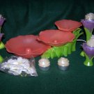 AVON Lighted FLORAL FLOWERS Tiered Indoor FOUNTAIN Candle Holders