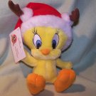 Hallmark Plush 2006 Looney Tunes Santa's Wittle Helper Stuffed Toy Tweety with Santa Hat and Antlers