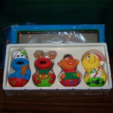 Vtg 1990 S Kurt S Adler Sesame Street Christmas Ornament Set Big Bird