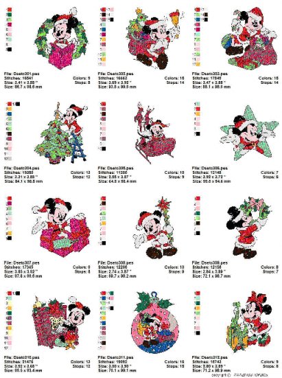 DISNEY CHRISTMAS (1) - 20 EMBROIDERY DESIGNS INSTANT DOWNLOAD