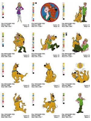 SCOOBY DOO - 30 EMBROIDERY DESIGNS INSTANT DOWNLOAD