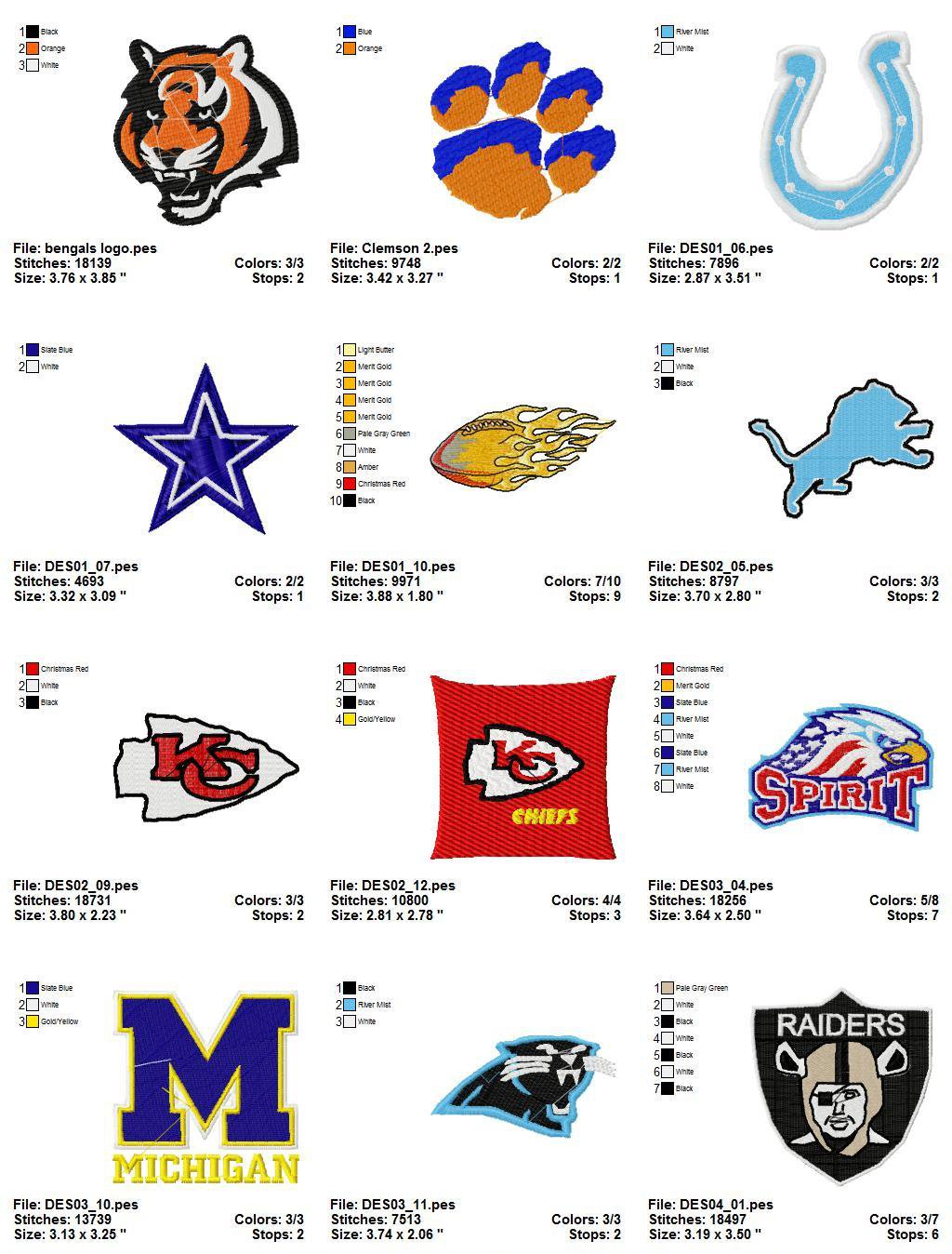 NFL LOGO (1) - 19 EMBROIDERY DESIGNS INSTANT DOWNLOAD