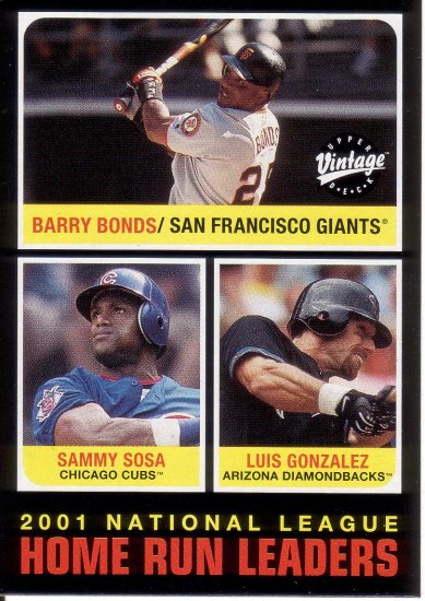 BARRY BONDS / SAMMY SOSA / LUIS GONZALEZ 2002 VINTAGE #274 GIANTS / CUBS / DIAMONDBACKS