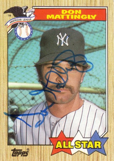 DON MATTINGLY 1987 TOPPS #606 AUTO GUARANTEED AUTHENTIC YANKEES AllstarZsports.com