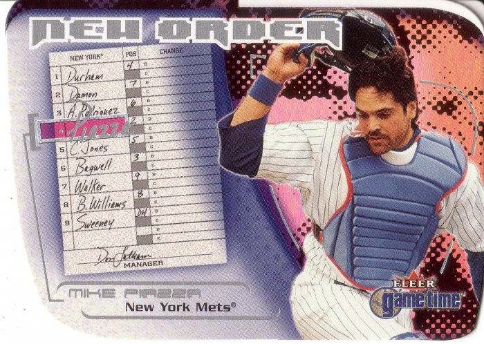 MIKE PIAZZA 2001 FLEER GAME TIME NEW ORDER #9 OF 15 NO NEW YORK METS AllstarZsports.com