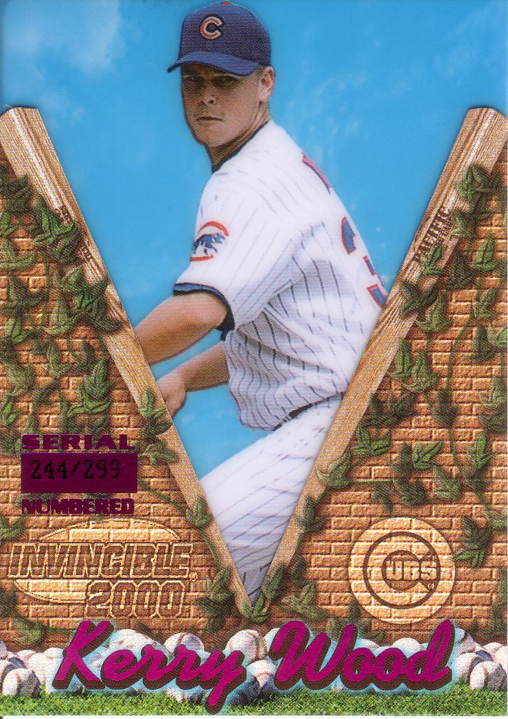 KERRY WOOD 2000 INVINCIBLE HOLOGRAPHIC PURPLE #30 SP# 244/299 CHICAGO CUBS AllstarZsports.com