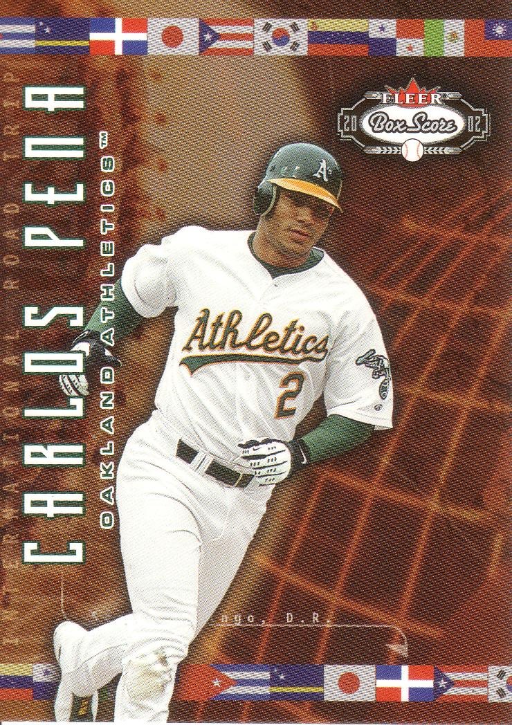 CARLOS PENA 2002 FLEER BOX SCORE ROAD TRIP #217 SP# 1482/2950 OAKLAND ATHLETICS AllstarZsports.com