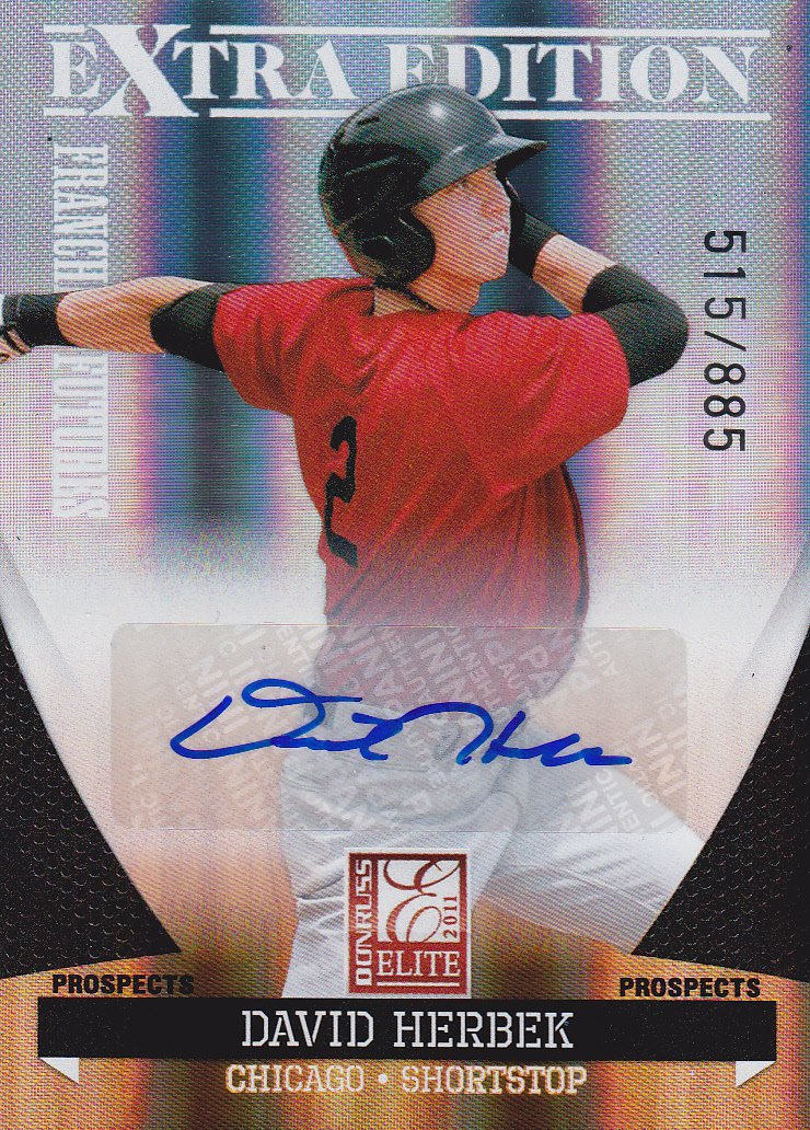 DAVID HERBEK 2011 ELITE EXTRA FRANCHISE FUTURE PROSPECT AUTO 515/885 #180 CHICAGO AllstarZsports.com