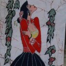 the moon and woman samll size wax printing