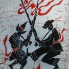 the flute and fire dancing samll size wax printing