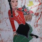 the flower and the woman samll size wax printing