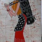 the middle size of the baring feet woman wax printing