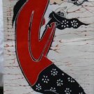 the middle size of the girl in red wax printing