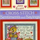Cross Stitch Sentiments Sayings by Joan Elliott Patterns Pictures Cards Magnets Crafts HC Book