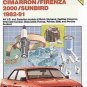 Chilton Cavalier Skyhawk Cimarron Firenza Sunbird 1982-1991 USA  Canadian Models Repair SC Book
