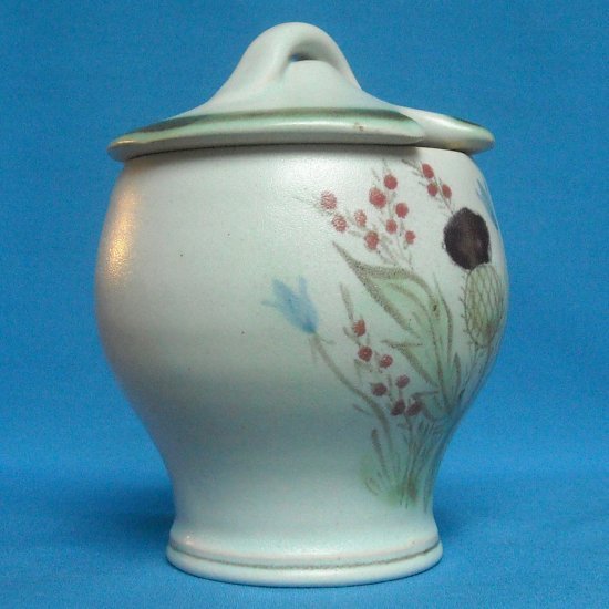 BUCHAN HAND DECORATED STONEWARE JAM, HONEY OR MARMALADE POT - THISTLE ...