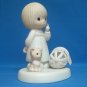 PRECIOUS MOMENTS FIGURINE - "THE LORD GIVETH AND THE LORD TAKETH AWAY" - CEDAR TREE MARK - 1987