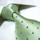 100% silk tie,gree/blue dots SW1517