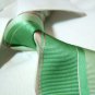 100% silk tie,light green stripe SW1548