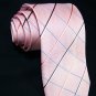 Marc Costar 100% silk pink check tie SW1403