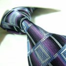 100% silk tie,purple/blue check SW1426