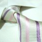 PAUL 100% silk tie,silver stripe SW1444