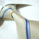 Beige silk stripe tie SW1366