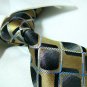 Gold/black check silk tie SW1370