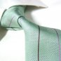 Light green silk check necktie SW1212