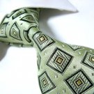 Green check silk necktie SW1234