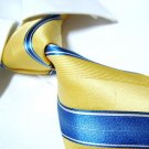 100% silk yellow/blue stripe neck tie SW1151