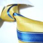 100% silk yellow/blue stripe neck tie SW1151