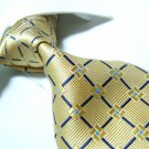 Silk neck gold check neck tie SW1174