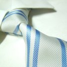 PAUL white stripe silk necktie SW1020