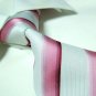 Pink/white stripe 100% silk necktie SW958
