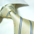 Light golden stripe silk necktie SW965