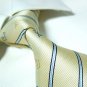 Light golden stripe silk necktie SW965