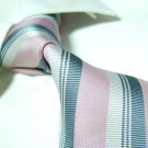 Pink stripe silk necktie SW967