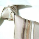 Beige silk stripe necktie SW982