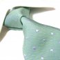 Pure silk necktie SW1703,silver dots/green