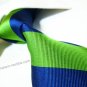 100% silk tie SW2004,blue/green stripe,extra-long