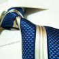 100% silk tie SW2007,blue/gold stripe,extra-long