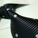 100% silk tie SW2009,black/white dots,extra-long