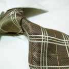 100% polyester tie PL03,extra-long golden check