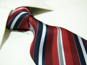 100% polyester tie PL06,extra-long red/white stripe