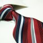 100% polyester tie PL06,extra-long red/white stripe