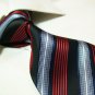 100% polyester tie PL13,red/silver stripe