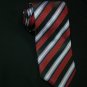 100% polyester tie PL13,red/silver stripe